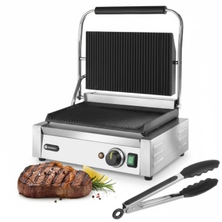Grill Kontaktowy PANINI Hendi Elektryczny Ryflowany 34x23 cm + Gratis (Zestaw S)
