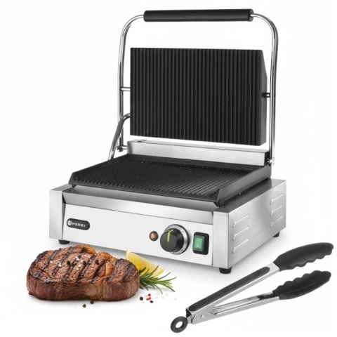 Grill Kontaktowy PANINI Hendi Elektryczny Ryflowany 34x23 cm + Gratis (Zestaw S)