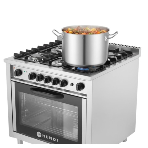 Kuchnia Gazowa Hendi 5-Palników z Piekarnikiem + Garnek 20l (Zestaw S)