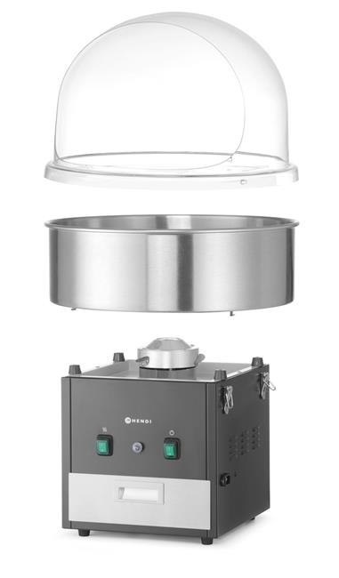 Maszyna Do Waty Cukrowej Czarna z Kopułą na Festyn Profesjonalna Hendi 282816