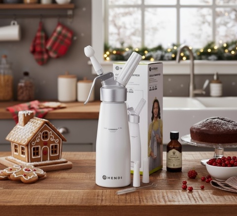 Syfon do bitej śmietany Hendi 588369 Kitchen Line 0,5 L Biały