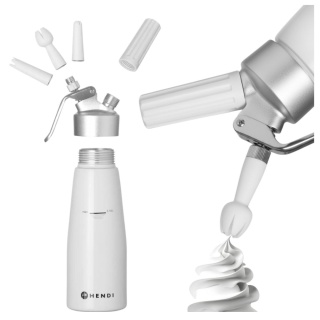 Syfon do Bitej Śmietany Dekorator 0,5l z Końcówkami Hendi 588369