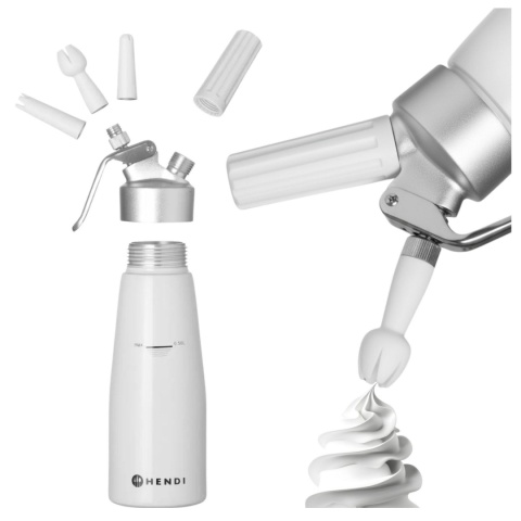 Syfon do bitej śmietany Hendi 588369 Kitchen Line 0,5 L Biały