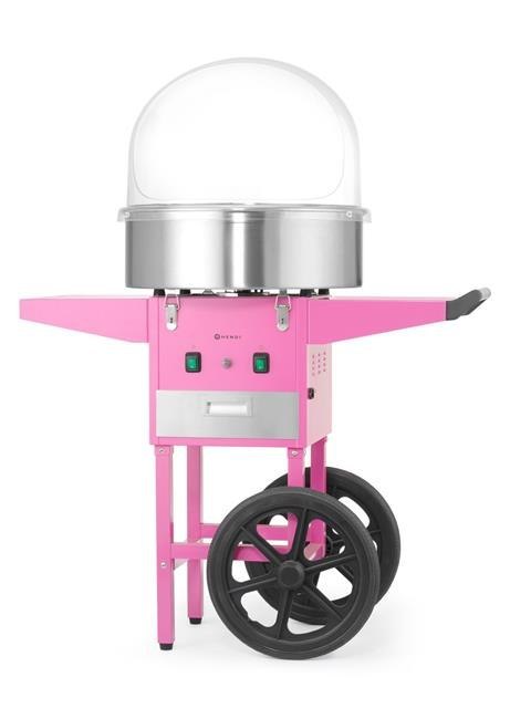 Urządzenie Do Waty Cukrowej Z Wózkiem 1130W Pastelowy Różowy Hendi 282809