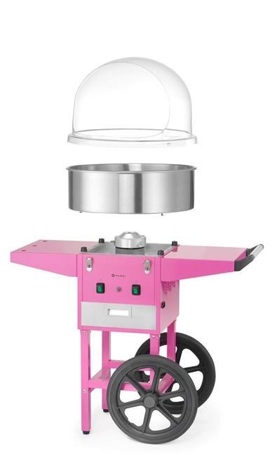Urządzenie Do Waty Cukrowej Z Wózkiem 1130W Pastelowy Różowy Hendi 282809