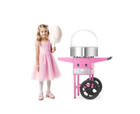 Urządzenie Do Waty Cukrowej Z Wózkiem 1130W Pastelowy Różowy Hendi 282809