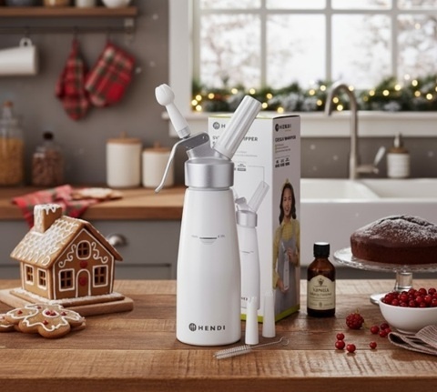 Zestaw prezentowy syfon do bitej śmietany Hendi 0,5 l z 10 nabojami N2O – Gastroprofit
