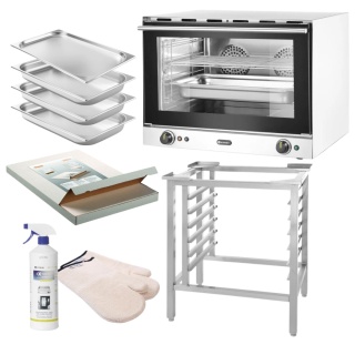 Piec Konwekcyjny z Nawilżaniem GN 1/1 + Pojemniki Hendi H100S 229873 (Zestaw XXL)