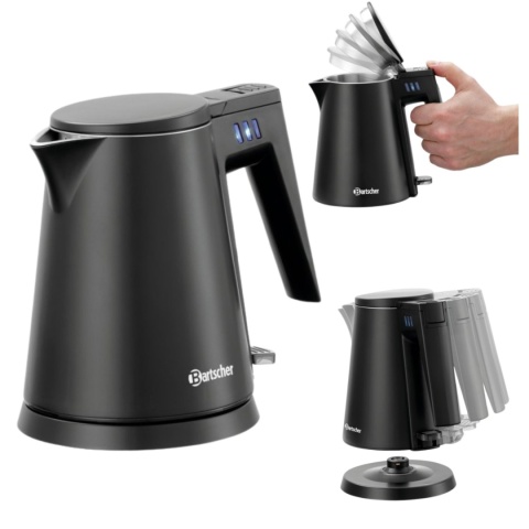 Czajnik Elektryczny Mały Stylowy Czarny Matowy 0,6L Bartscher 200111