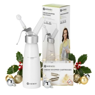 Domowy Syfon do Bitej Śmietany Hendi 0,5L + 10 Naboi N2O ZESTAW PREZENTOWY