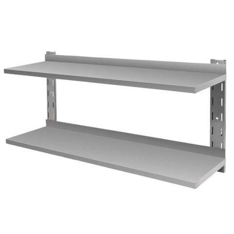 Półka wisząca dwupoziomowa inox 150x30 cm gastronomiczna MTP005937