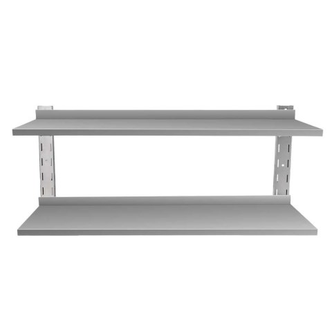Półka wisząca dwupoziomowa inox 150x30 cm gastronomiczna MTP005937
