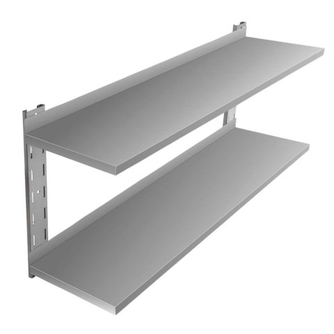Półka wisząca dwupoziomowa inox 150x30 cm gastronomiczna MTP005937