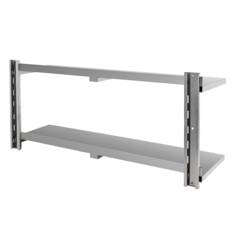 Półka wisząca dwupoziomowa inox 150x30 cm gastronomiczna MTP005937