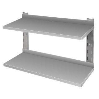 Półka wisząca dwupoziomowa inox 90x30 cm do zaplecza MTP005935