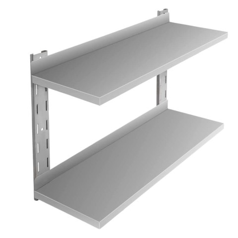 Półka wisząca dwupoziomowa inox 90x30 cm do zaplecza MTP005935