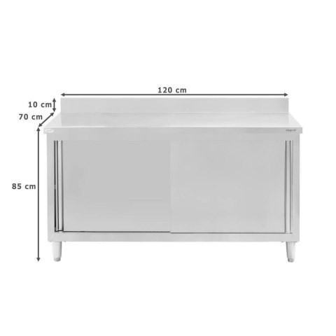 Stół przyścienny inox z szafką 120x70x85 gastronomiczny MTP001864