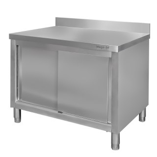 Stół przyścienny inox z szafką 140x60x85 do zaplecza MTP003529