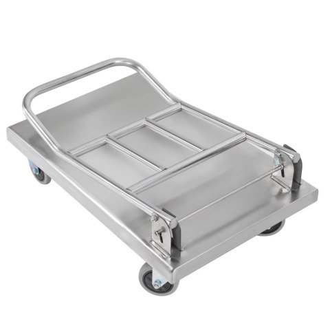 Wózek transportowy inox ze składaną rączką 73x48x89 cm MTP005970