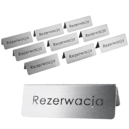 Zestaw 10x Metalowych Tabliczek Rezerwacja do Restauracji Stalgast 486025