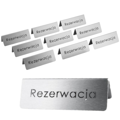 Zestaw 10x Metalowych Tabliczek Rezerwacja do Restauracji Stalgast 486025