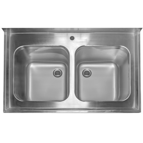 Zlew gastronomiczny spawany 2 komory z szafką 120x70x85 inox MTP005060