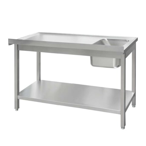 Zlew gastronomiczny spawany lewostronny z półką 180x60x85 stal nierdzewna MTP005134