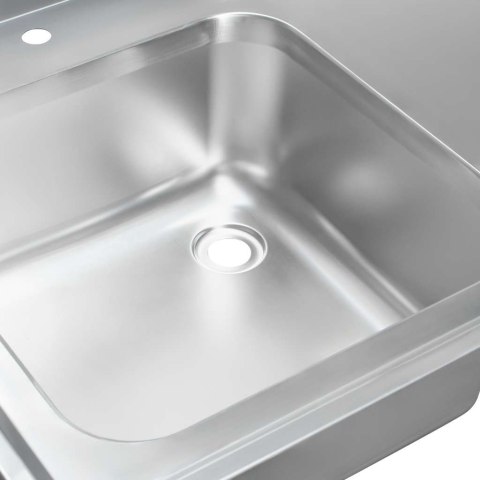 Zlew gastronomiczny spawany lewostronny z półką 180x60x85 stal nierdzewna MTP005134