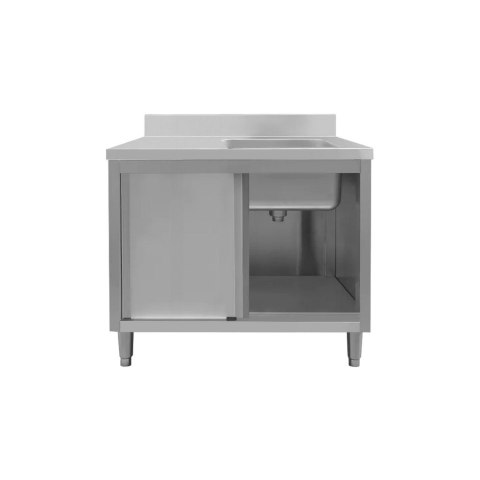 Zlew gastronomiczny spawany prawostronny z szafką 100x70x85 stal nierdzewna MTP001848