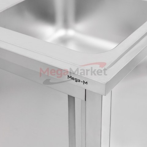 Zlew gastronomiczny spawany prawostronny z szafką 160x60x85 stal nierdzewna MTP001847