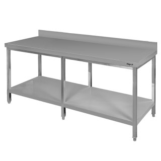 Stół przyścienny inox z półką 6 nóg 180x70x85 MTP005111