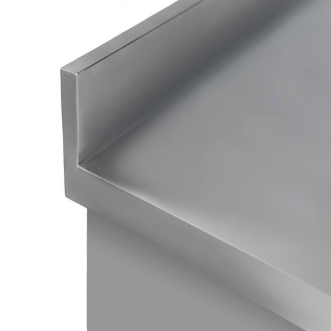 Stół przyścienny inox z półką 6 nóg 180x80x85 MTP005117
