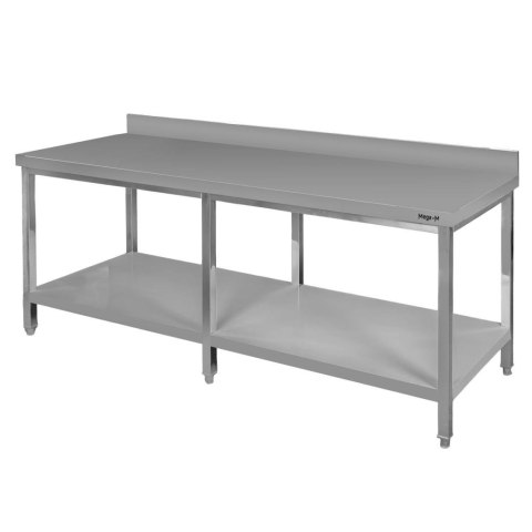 Stół przyścienny inox z półką 6 nóg 200x70x85 MTP005109