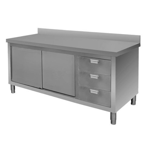 Stół przyścienny spawany z szafką 3 szuflady 160x70x85 MTP005102