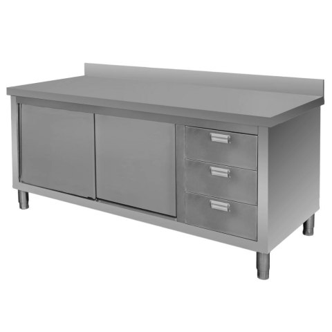 Stół przyścienny spawany z szafką 3 szuflady 180x60x85 MTP005099