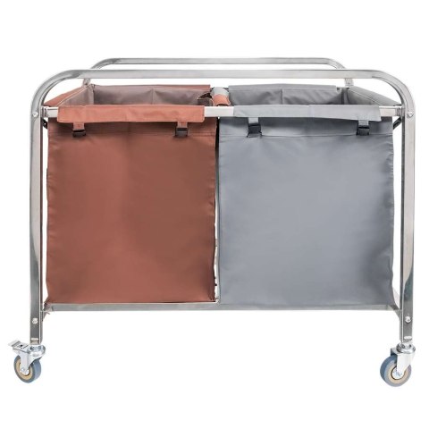 Wózek hotelowy na pranie 2 komory 90x65x85 szaro brązowy MTP006698