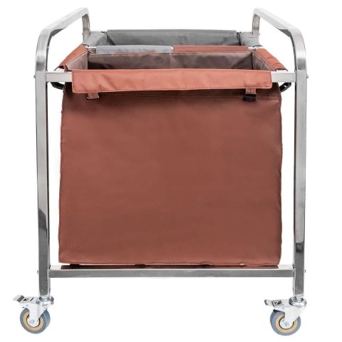 Wózek hotelowy na pranie 2 komory 90x65x85 szaro brązowy MTP006698