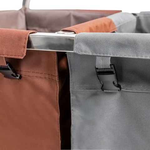 Wózek hotelowy na pranie 2 komory 90x65x85 szaro brązowy MTP006698