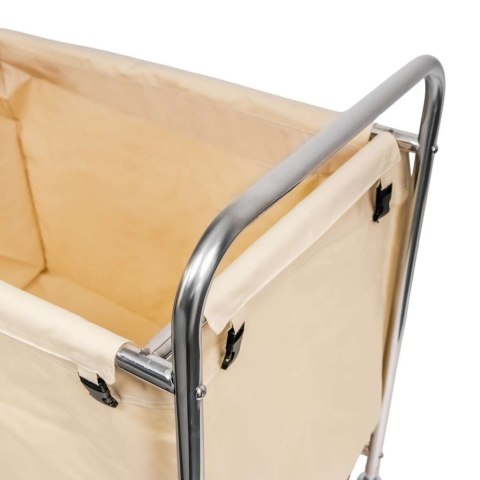 Wózek hotelowy na pranie 88x54x89 beżowy serwis piętrowy MTP006695