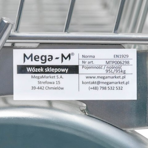Wózek sklepowy YR 95l szerokość 50 cm pojedynczy MTP006298