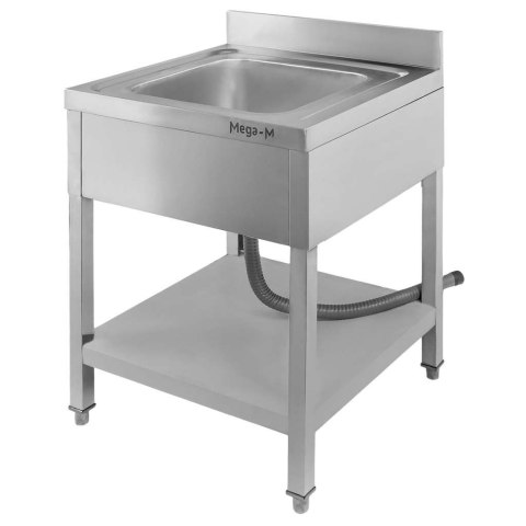 Zlew gastronomiczny 1 komora z maskownicą półką syfon 60x70x85 MTP005168