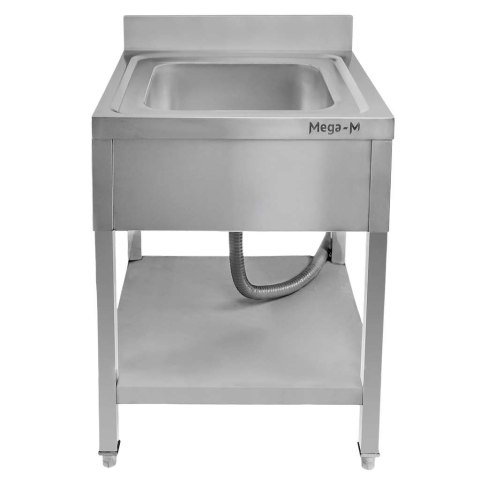 Zlew gastronomiczny 1 komora z maskownicą półką syfon 60x70x85 MTP005168