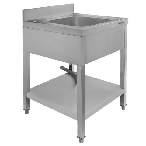 Zlew gastronomiczny 1 komora z maskownicą półką syfon 60x70x85 MTP005168