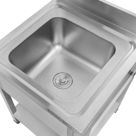 Zlew gastronomiczny 1 komora z maskownicą półką syfon 60x70x85 MTP005168