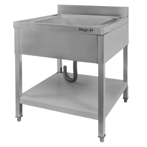 Zlew gastronomiczny 1 komora z maskownicą półką syfon 70x70x85 MTP005135