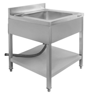 Zlew gastronomiczny 1 komora z maskownicą półką syfon 70x70x85 MTP005135