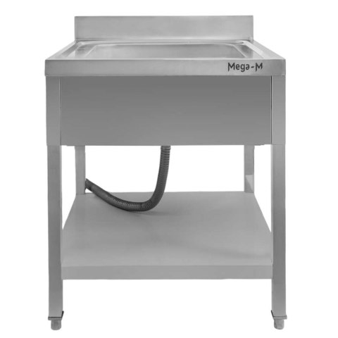 Zlew gastronomiczny 1 komora z maskownicą półką syfon 70x70x85 MTP005135