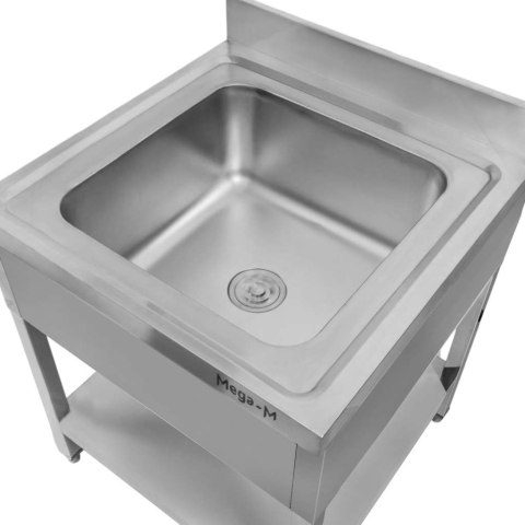 Zlew gastronomiczny 1 komora z maskownicą półką syfon 70x70x85 MTP005135