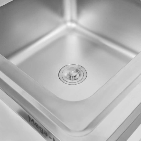 Zlew gastronomiczny 1 komora z maskownicą półką syfon 70x70x85 MTP005135