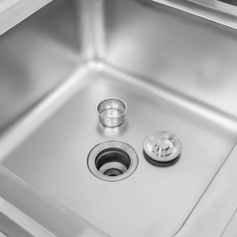 Zlew gastronomiczny 1 komora z maskownicą półką syfon 70x70x85 MTP005135